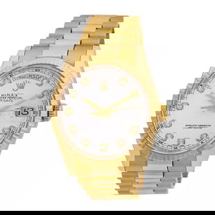 ROLEX 18K YELLOW GOLD 36MM DAYDATE PRESIDENT 18238 FACTORY DIAMOND WARRANTYMINTY: ROLEX 18K YELLOW GOLD 36MM DAYDATE PRESIDENT 18238 FACTORY DIAMOND WARRANTYMINTY ROLEX 18K Yellow Gold 36mm Day Date President 18238 Box Warranty MINTY Gent's 18K Yellow Gold 36mm Rolex "Day-Date Pres