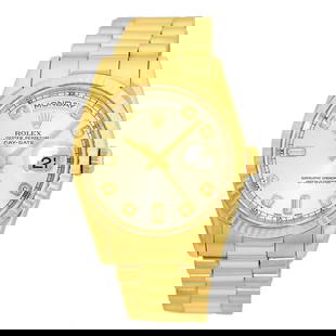 ROLEX 18K YELLOW GOLD 36MM DAY DATE PRESIDENT FACTORY DIAMOND 118238 WARRANTY: ROLEX 18K YELLOW GOLD 36MM DAY DATE PRESIDENT FACTORY DIAMOND 118238 WARRANTY ROLEX 18K Yellow Gold 36mm Day Date President # 118238 Box Warranty MINTY Certified Pre-Owned Gent's 18K Yellow Gold Rolex