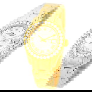 ROLEX 18K YELLOW GOLD PEARLMASTER MASTERPIECE FACTORY DIAMONDS 80298 BOX 2005: ROLEX 18K YELLOW GOLD PEARLMASTER MASTERPIECE FACTORY DIAMONDS 80298 BOX 2005 ROLEX Lady's 29mm 18K Yellow Gold Pearlmaster Masterpiece Factory Diamonds 80298 Lady's 18K Yellow Gold Diamond Rolex