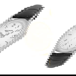 PATEK PHILIPPE 18K WHITE GOLD 37MM CALATRAVA # 5127 BOX PAPERS WARRANTY 2013: PATEK PHILIPPE 18K WHITE GOLD 37MM CALATRAVA # 5127 BOX PAPERS WARRANTY 2013 PATEK PHILIPPE 18K White Gold 37mm Calatrava # 5127 Box Papers Warranty 2013 Gent's 18K White Gold 37mm Patek Philippe
