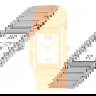 PATEK PHILIPPE 18K ROSE GOLD 25MM DIAMOND TWENTY FOUR 4910/11R BOX WARRANTY 2006: PATEK PHILIPPE 18K ROSE GOLD 25MM DIAMOND TWENTY FOUR 4910/11R BOX WARRANTY 2006 PATEK PHILIPPE 18K Rose Gold 25mm Diamond Twenty Four 4910-11R Box Warranty Lady's 18K Rose Gold 25mm Patek Philippe