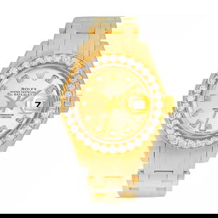 ROLEX 18K YELLOW GOLD 29MM MASTERPIECE 80298 DIAMONDS BOX WARRANTY MINTY: ROLEX 18K YELLOW GOLD 29MM MASTERPIECE 80298 DIAMONDS BOX WARRANTY MINTY ROLEX 18K Yellow Gold Masterpiece 80298 Factory Diamonds Box MINTY Pre-Owned Lady's 18K Yellow Gold 29mm Rolex Diamond "Masterp