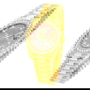 ROLEX 18K YELLOW GOLD FACTORY DIAMOND PRESIDENT MOTHER OF PEARL 179138 WARRANTY: ROLEX 18K YELLOW GOLD FACTORY DIAMOND PRESIDENT MOTHER OF PEARL 179138 WARRANTY ROLEX 18K Yellow Gold Factory Diamond President Mother of Pearl 179138 Warranty Lady's 18K Yellow Gold Rolex "