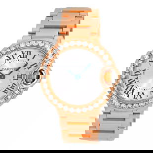 CARTIER LADY 18K ROSE 28MM GOLD DIAMOND BALLON BLEU WE9002Z3 BOX WARRANTY MINTY: CARTIER LADY 18K ROSE 28MM GOLD DIAMOND BALLON BLEU WE9002Z3 BOX WARRANTY MINTY CARTIER Lady's 18K Rose 28mm Gold Ballon Bleu Diamond WE9002Z3 Warranty Lady's 18K Rose Gold 28mm Cartier Diamond