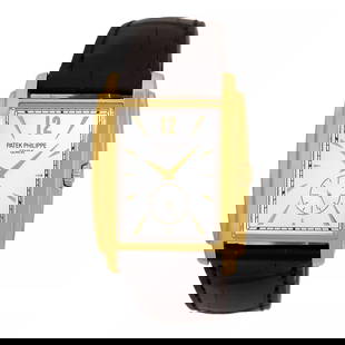 PATEK PHILIPPE 18K YELLOW GOLD GONDOLO 5124J BOX LIFETIME WARRANTY MINTY: PATEK PHILIPPE 18K YELLOW GOLD GONDOLO 5124J BOX LIFETIME WARRANTY MINTY PATEK PHILIPPE 18K Yellow Gold "Gondolo" 5124J MINTY BOX WARRANTY Gent's 18K Yellow Gold Patek Philippe "Gondolo" 5124J