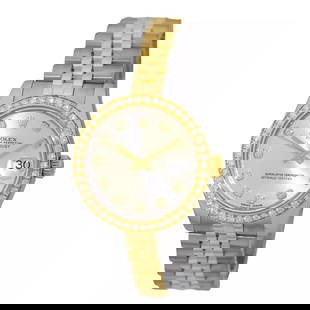 ROLEX STEEL & 18K YELLOW GOLD 31MM DIAMOND DATEJUST 178383 BOX WARANTY 2015: ROLEX STEEL & 18K YELLOW GOLD 31MM DIAMOND DATEJUST 178383 BOX WARANTY 2015 ROLEX Stainless Steel & 18K Yellow Gold 31mm Datejust Factory Diamond 178383 Box Waranty Pre-Owned Stainless Steel and 18K Y