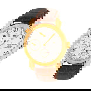 VACHERON CONSTANTIN 18K YELLOW GOLD 38.5MM MALTE DUAL TIME RÉGULATEUR 42005 MINT: VACHERON CONSTANTIN 18K YELLOW GOLD 38.5MM MALTE DUAL TIME RÉGULATEUR 42005 MINT VACHERON CONSTANTIN 18K Yellow Gold 38.5mm Malte Dual Time Régulateur 42005 Box, Warranty MINTY Gent's 18K Yellow