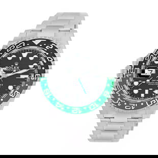ROLEX STEEL 40MM LEFT HANDED GMT MASTER II SPRITE 126720VTNR BOX WARRANTY 2023: ROLEX STEEL 40MM LEFT HANDED GMT MASTER II SPRITE 126720VTNR BOX WARRANTY 2023 ROLEX Stainless Steel 40mm LEFT-Handed GMT Master II 126720VTNR Box Warranty 2023 Pre-Owned Gent's Stainless Steel 40mm