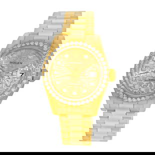 ROLEX 18K YELLOW GOLD 26MM FACTORY DIAMOND PRESIDENT 179138 BOX WARRANTY: ROLEX 18K YELLOW GOLD 26MM FACTORY DIAMOND PRESIDENT 179138 BOX WARRANTY ROLEX 18K Yellow Gold 26mm Factory Diamond President 179138 Pre-Owned Lady's 18K Yellow Gold 26mm Rolex "President" Brand: Role