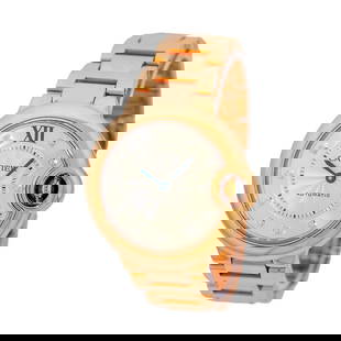 CARTIER 18K ROSE PINK GOLD 33MM BALLON BLEU DE CARTIER BOX WARRANTY MINTY: CARTIER 18K ROSE PINK GOLD 33MM BALLON BLEU DE CARTIER BOX WARRANTY MINTY CARTIER 18K Rose Gold 33mm Diamond Ballon Bleu de Cartier Warranty MINTY Medium Size 18K Rose Gold 33mm Cartier "Ballon