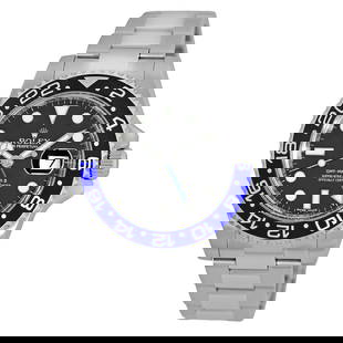 ROLEX STAINLESS STEEL 40MM GMT MASTER II CERAMIC 116710BLNR BOX WARRANTY MINTY: ROLEX STAINLESS STEEL 40MM GMT MASTER II CERAMIC 116710BLNR BOX WARRANTY MINTY ROLEX Stainless Steel 40mm GMT Master II Ceramic 116710BLNR Batman Box Warranty MINTY Pre-Owned Gent's Stainless Steel 40