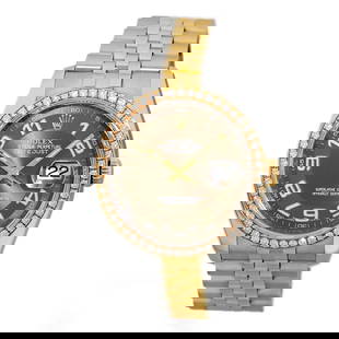 ROLEX STAINLESS STEEL 18K YELLOW GOLD 36MM FACTORY DIAMOND DATEJUST 116243 BOX: ROLEX STAINLESS STEEL 18K YELLOW GOLD 36MM FACTORY DIAMOND DATEJUST 116243 BOX ROLEX Stainless Steel 18K Yellow Gold 36mm Factory Diamond Datejust 116243 Box Warranty Gent's Stainless Steel & 18K