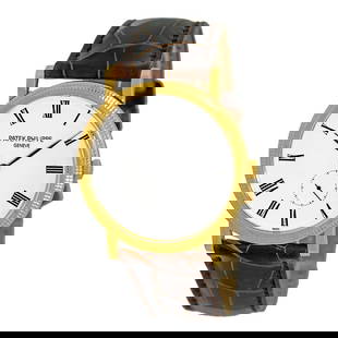 PATEK PHILIPPE GENT 18K YELLOW GOLD CALATRAVA 5119 J BOX WARRANTY 5119-J MINTY: PATEK PHILIPPE GENT 18K YELLOW GOLD CALATRAVA 5119 J BOX WARRANTY 5119-J MINTY PATEK PHILIPPE Gent 18K Yellow Gold Calatrava 5119 J Box Warranty 5119-J MINTY Gent's 18K Yellow Gold Patek Philippe Ref
