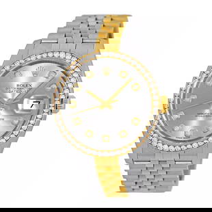 ROLEX STAINLESS STEEL 18K YELLOW GOLD 36MM FACTORY DIAMOND DATEJUST 116243 BOX: ROLEX STAINLESS STEEL 18K YELLOW GOLD 36MM FACTORY DIAMOND DATEJUST 116243 BOX ROLEX Stainless Steel & 18K Yellow Gold 36mm Diamond Datejust 116243 Box Warranty Certified Pre-Owned Gent's Stainless