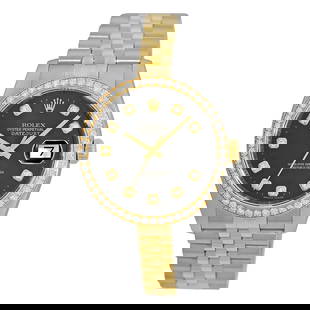 ROLEX STAINLESS STEEL 18K YELLOW GOLD 36MM FACTORY DIAMOND DATEJUST 116243 BOX: ROLEX STAINLESS STEEL 18K YELLOW GOLD 36MM FACTORY DIAMOND DATEJUST 116243 BOX ROLEX Stainless Steel & 18K Yellow Gold 36mm Diamond Datejust 116243 Box Warranty Certified Pre-Owned Gent's Stainless