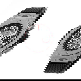 HUBLOT TITANIUM 45MM BIG BANG UNICO CHRONO 411.NX.1170.RX BOX WARRANTY MINTY: HUBLOT TITANIUM 45MM BIG BANG UNICO CHRONO 411.NX.1170.RX BOX WARRANTY MINTY HUBLOT Titanium 45mm Big Bang Unico Chrono 411.NX.1170.RX Box Warranty MINTY Gent's Titanium 45mm Hublot "Big Bang"
