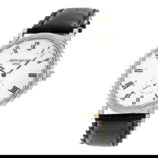 PATEK PHILIPPE 18K WHITE GOLD 36MM CALATRAVA 5119 WARRANTY BOX MINTY: PATEK PHILIPPE 18K WHITE GOLD 36MM CALATRAVA 5119 WARRANTY BOX MINTY PATEK PHILIPPE 18K White Gold 36mm Calatrava 5119 Warranty MINTY Gent's 18K White Gold 36mm Patek Philippe Ref # 5119 "Calatrava"