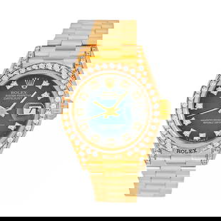 ROLEX LADY'S 18K YELLOW GOLD 26MM FACTORY DIAMOND PRESIDENT 69158 BOX WARRANTY: ROLEX LADY'S 18K YELLOW GOLD 26MM FACTORY DIAMOND PRESIDENT 69158 BOX WARRANTY ROLEX Lady's 18K Yellow Gold 26mm Factory Diamond President 69158 Box Warranty Pre-Owned Lady's 18K Yellow Gold 26mm Role