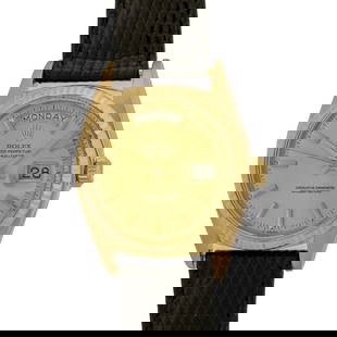 ROLEX VINTAGE 36MM 18K YELLOW GOLD DAY DATE PRESIDENT 1803 BOX WARRANTY: ROLEX VINTAGE 36MM 18K YELLOW GOLD DAY DATE PRESIDENT 1803 BOX WARRANTY ROLEX Vintage 18K Yellow Gold Day-Date President # 1803 Vintage Gent's 18K Yellow Gold Rolex "Day-Date President" #1803 Brand: R