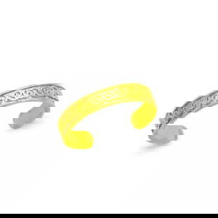 NEW 14K YELLOW GOLD SQUIGGLE KNUCKLE / TOE RING: NEW 14K YELLOW GOLD SQUIGGLE KNUCKLE / TOE RING 14K Yellow Gold Approx. 4mm Center High Polished/Diamond Cut Adjustable Weight: 1.2 Grams