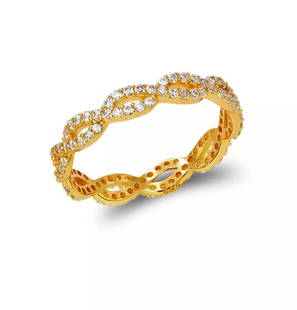 NEW 14K YELLOW GOLD LADIES FANCY CZ BAND RING: NEW 14K YELLOW GOLD LADIES FANCY CZ BAND RING 14K Yellow Gold Approx. 3.5mm Band High Polished/Cubic Zirconia Available in Rose and White Gold Weight: 1.7 Grams