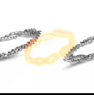 NEW 14K ROSE GOLD LADIES FANCY CZ BAND RING: NEW 14K ROSE GOLD LADIES FANCY CZ BAND RING 14K Rose Gold Approx. 3.5mm Band High Polished/Cubic Zirconia Available in White and Yellow Gold Weight: 1.7 Grams
