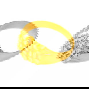 NEW 14K YELLOW GOLD MEN'S NUGGET RING: NEW 14K YELLOW GOLD MEN'S NUGGET RING 14K Yellow Gold Approx. 12mm Center High Polished/Diamond Cut Weight: 3.3 Grams