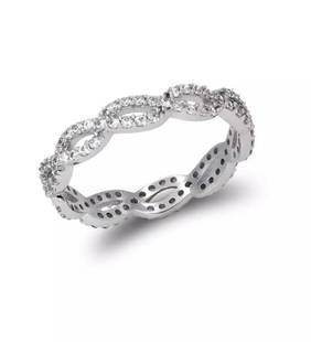 NEW 14K WHITE GOLD LADIES FANCY CZ BAND RING: NEW 14K WHITE GOLD LADIES FANCY CZ BAND RING 14K White Gold Approx. 3.5mm Band High Polished/Cubic Zirconia Available in Rose and Yellow Gold Weight: 1.7 Grams