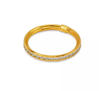 NEW 14K YELLOW GOLD ENTERNITY CZ RING: NEW 14K YELLOW GOLD ENTERNITY CZ RING 14K Yellow Gold Approx. 2.5mm High Polished/Cubic Zirconia Available in White and Rose Gold Weight: 0.9 Grams