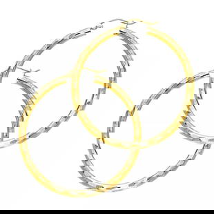 NEW 14K YELLOW GOLD 3MM DC HOOP EARRINGS: NEW 14K YELLOW GOLD 3MM DC HOOP EARRINGS 14K Yellow Gold NEW 3MM DC HOOP EARRINGS WEIGHT: 2.5g