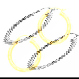NEW 14K YELLOW GOLD 3MM DC HOOP EARRINGS: NEW 14K YELLOW GOLD 3MM DC HOOP EARRINGS 14K Yellow Gold NEW 3MM DC HOOP EARRINGS WEIGHT: 1.7g