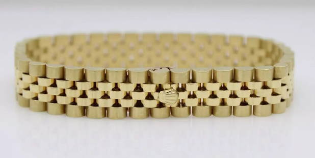 ROLEX DESIGN 18K YELLOW GOLD 12MM PRESIDENT JUBILEE STYLE BRACELET 8" - 60.9 G: ROLEX DESIGN 18K YELLOW GOLD 12MM PRESIDENT JUBILEE STYLE BRACELET 8" - 60.9 G ROLEX DESIGN 18K YELLOW GOLD 12MM PRESIDENT JUBILEE STYLE BRACELET 8" - 60.9 G Description Rolex Design 18K Yellow Gold