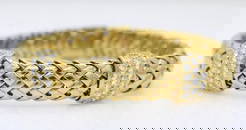 TIFFANY & CO. 18K YELLOW GOLD VANNERIE NATURAL DIAMOND WOVEN BRACELET 52.7GR