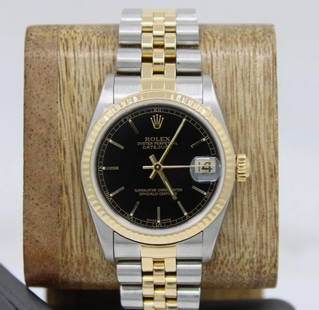 ROLEX 18K YELLOW GOLD & STEEL DATEJUST 31MM BLACK DATE DIAL WOMAN'S WATCH 78273: ROLEX 18K YELLOW GOLD & STEEL DATEJUST 31MM BLACK DATE DIAL WOMAN'S WATCH 78273 ROLEX 18K YELLOW GOLD & STEEL DATEJUST 31MM BLACK DATE DIAL WOMAN'S WATCH 78273 Description Rolex 18k Yellow Gold &