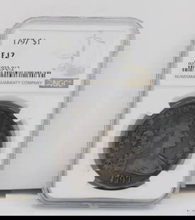 1797 $1 NGC F 12 DRAPED BURST HALF DOLLAR 9X7(STARS) LARGE LETTERS COIN: 1797 $1 NGC F 12 DRAPED BURST HALF DOLLAR 9X7(STARS) LARGE LETTERS COIN 1797 $1 NGC F 12 DRAPED BURST HALF DOLLAR 9X7(STARS) LARGE LETTERS COIN Description 1797 $1 NGC F 12 Draped Burst Half Dollar