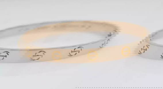 CARTIER 18K ROSE GOLD 6MM LOVE BRACELET SIZE 18 - 32.3 GRAMS: CARTIER 18K ROSE GOLD 6MM LOVE BRACELET SIZE 18 - 32.3 GRAMS CARTIER 18K ROSE GOLD 6MM LOVE BRACELET SIZE 18 - 32.3 GRAMS Description Cartier 18K Rose Gold 6mm Love Bracelet Bracelet is in good
