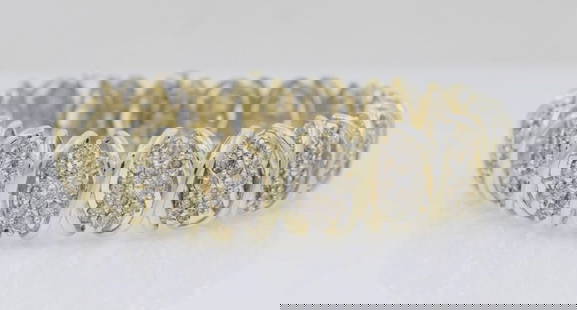 14K YELLOW GOLD 8 TCW NATURAL DIAMOND 15.5MM X LINK BRACELET 7" - 34.1 GRAMS: 14K YELLOW GOLD 8 TCW NATURAL DIAMOND 15.5MM X LINK BRACELET 7" - 34.1 GRAMS 14K YELLOW GOLD 8 TCW NATURAL DIAMOND 15.5MM X LINK BRACELET 7" - 34.1 GRAMS Description 14k Yellow Gold 8 TCW Natural