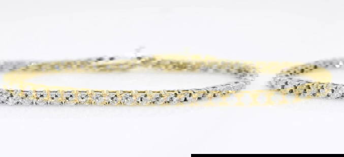 14K YELLOW GOLD 4.25 TCW NATURAL DIAMOND TENNIS BRACELET 7" - 9.9 GRAMS: 14K YELLOW GOLD 4.25 TCW NATURAL DIAMOND TENNIS BRACELET 7" - 9.9 GRAMS 14K YELLOW GOLD 4.25 TCW NATURAL DIAMOND TENNIS BRACELET 7" - 9.9 GRAMS Description 14K Yellow Gold 4.25 TCW Natural Diamond Ten