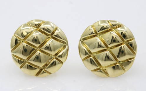 RARE JOHN HARDY 18K YELLOW GOLD 12MM COBRA BUTTON STUD EARRINGS 5.3 GRAMS: RARE JOHN HARDY 18K YELLOW GOLD 12MM COBRA BUTTON STUD EARRINGS 5.3 GRAMS RARE JOHN HARDY 18K YELLOW GOLD 12MM COBRA BUTTON STUD EARRINGS 5.3 GRAMS Description Rare John Hardy 18K Yellow Gold 12mm Cob
