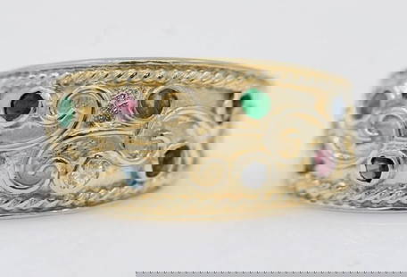 14K YELLOW GOLD MULTICOLOR GEMSTONE RING SIZE 5 - 5.4 GRAMS: 14K YELLOW GOLD MULTICOLOR GEMSTONE RING SIZE 5 - 5.4 GRAMS 14K YELLOW GOLD MULTICOLOR GEMSTONE RING SIZE 5 - 5.4 GRAMS Description 14K Yellow Gold Multicolor Gemstone Ring The ring is in good conditi