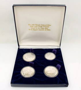 1980 OLYMPIC SILVER PROOF 4-COIN SET SUMMER & WINTER GAMES CHINA MINT: 1980 OLYMPIC SILVER PROOF 4-COIN SET SUMMER & WINTER GAMES CHINA MINT 1980 OLYMPIC SILVER PROOF 4-COIN SET SUMMER & WINTER GAMES CHINA MINT Description 1980 Olympic Silver Proof 4-Coin Set Summer & Wi