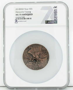 RARE! 2018 MW NIUE S$5 METEORITE FUKANG MS 70 MS70 ANTIQUED NGC REAL METEORITE: RARE! 2018 MW NIUE S$5 METEORITE FUKANG MS 70 MS70 ANTIQUED NGC REAL METEORITE RARE! 2018 MW NIUE S$5 METEORITE FUKANG MS 70 MS70 ANTIQUED NGC REAL METEORITE Description RARE! 2018 MW Niue S$5 Meteori