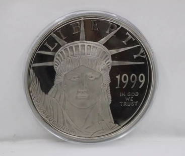 1999 QUARTER POUND LIBERTY EAGLE 4 OZ TROY . 999 PURE SILVER ROUND: 1999 QUARTER POUND LIBERTY EAGLE 4 OZ TROY . 999 PURE SILVER ROUND Description 1999 Quarter Pound Liberty Eagle 4 oz troy . 999 Pure Silver Round Round in capsule Round is in good condition. May show