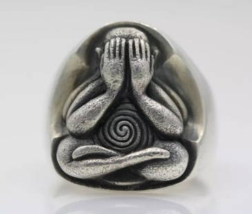 PHRA PIDTA STERLING SILVER TALISMAN THAI BUDDHA RING SIZE 8 - 20.1 GRAMS: PHRA PIDTA STERLING SILVER TALISMAN THAI BUDDHA RING SIZE 8 - 20.1 GRAMS PHRA PIDTA STERLING SILVER TALISMAN THAI BUDDHA RING SIZE 8 - 20.1 GRAMS Description Phra Pidta Sterling Silver Talisman Thai B