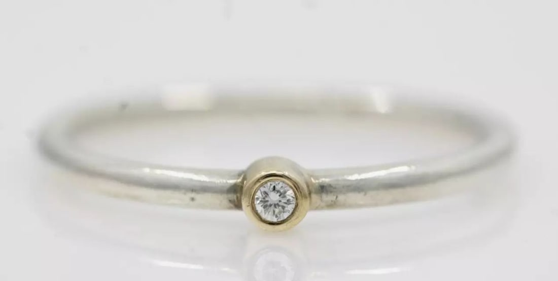 PANDORA 2 TONE GOLD & SILVER MORNING STAR RING SIZE 10 - 2.1 GRAMS (1 of 2)