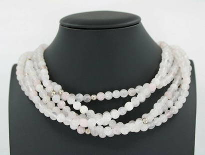 DTR JAY KING STERLING SILVER 7 STRAND ROSE QUARTZ GEMSTONE NECKLACE 24-27": DTR JAY KING STERLING SILVER 7 STRAND ROSE QUARTZ GEMSTONE NECKLACE 24-27" DTR JAY KING STERLING SILVER 7 STRAND ROSE QUARTZ GEMSTONE NECKLACE 24-27" Description DTR Jay King Sterling Silver 7 Strand
