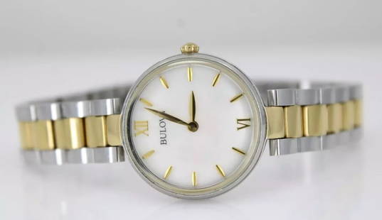 BULOVA LADIES TWO-TONE GOLD & SILVER COLOR W/ WHITE MOP DIAL QUARTZ WATCH 98L226: BULOVA LADIES TWO-TONE GOLD & SILVER COLOR W/ WHITE MOP DIAL QUARTZ WATCH 98L226 BULOVA LADIES TWO-TONE GOLD & SILVER COLOR W/ WHITE MOP DIAL QUARTZ WATCH 98L226 Description Bulova Ladies Two-Tone Gol
