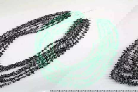 JAY KING DTR 7 STRAND WATERFALL GREEN MALACHITE 24" W/ STERLING CLASP: JAY KING DTR 7 STRAND WATERFALL GREEN MALACHITE 24" W/ STERLING CLASP JAY KING DTR 7 STRAND WATERFALL GREEN MALACHITE 24" W/ STERLING CLASP Description Jay King DTR 7 Strand Waterfall Green Malachite