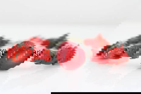 PAIGE WALLACE RED CORAL & BEAD TOGGLE 8" BRACELET: PAIGE WALLACE RED CORAL & BEAD TOGGLE 8" BRACELET PAIGE WALLACE RED CORAL & BEAD TOGGLE 8" BRACELET Description Paige Wallace Red Coral & Bead Toggle 8" Bracelet Bracelet in great condition. May