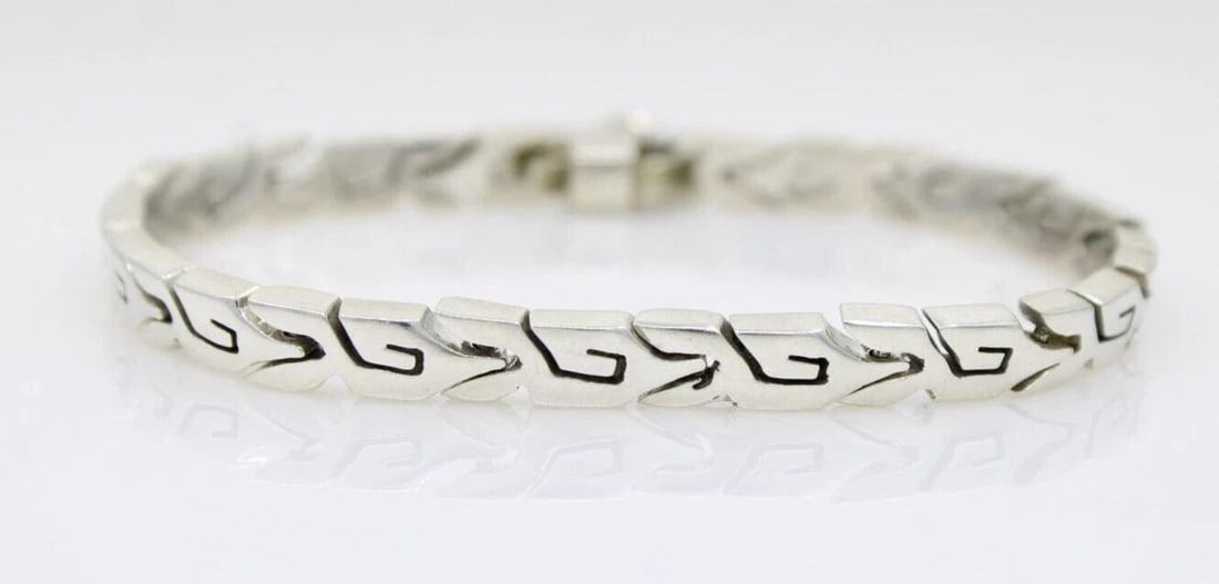 8" MEXICO STERLING SILVER .925 6.25 MM BRACELET SZ 71/4" - 30.7 GRAMS (1 of 2)